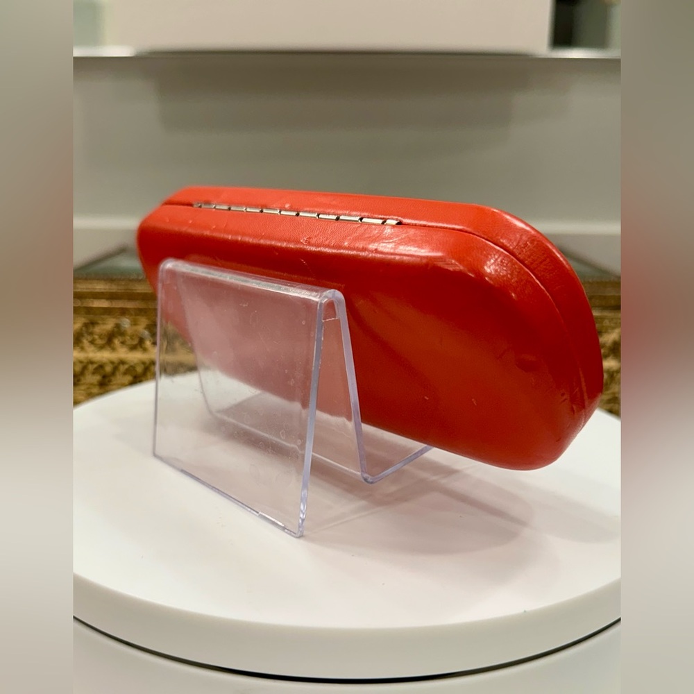 Valentino - Red Leather-Covered Hinged Eyeglass/Sunglass/Eyewear Hard-Case VGUC - Picture 6 of 15